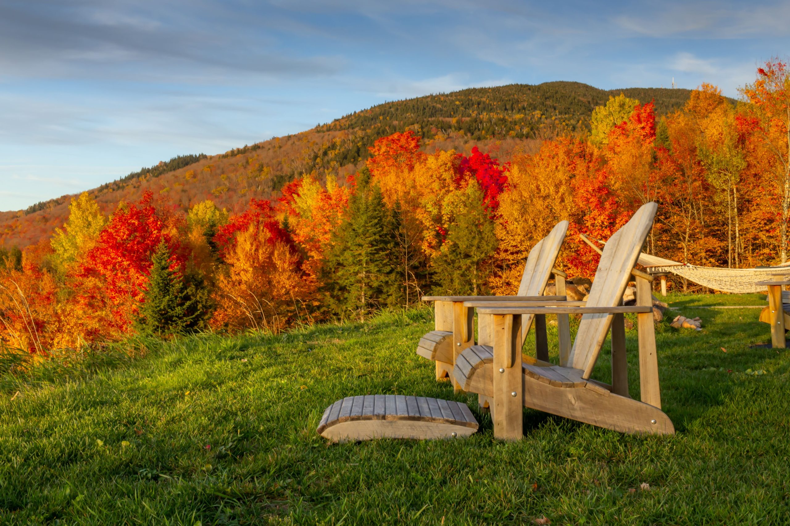 秋の葉を捕まえるためにバーモント州の最も混雑していない町の7