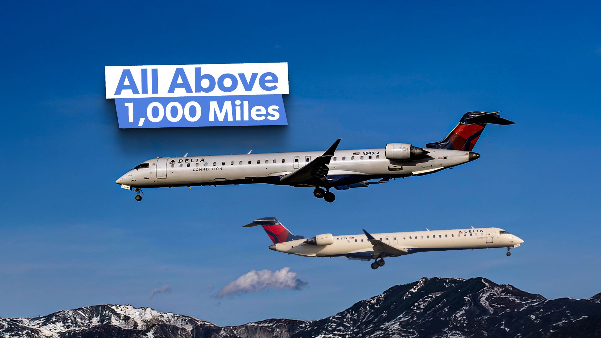 Delta Connectionの7つの最長のBombardier CRJ900ルート
