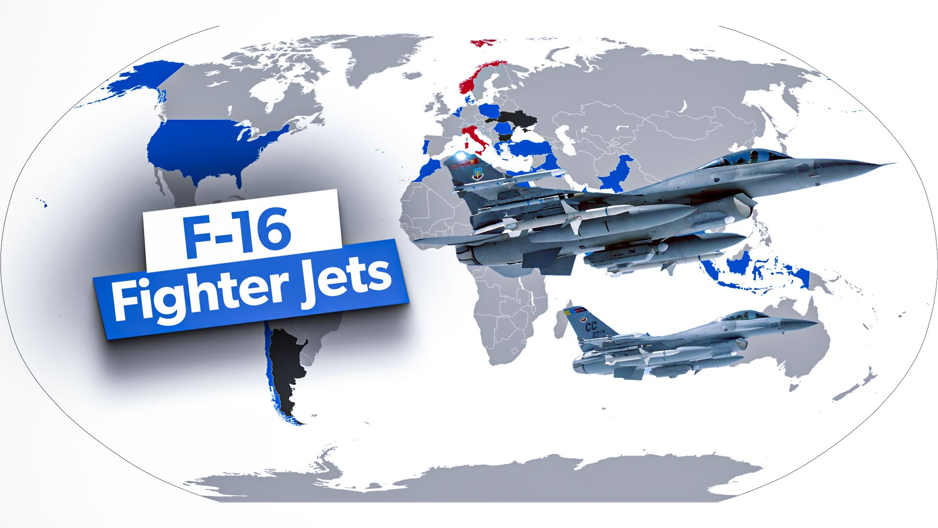 これらは、F-16戦闘機を備えた世界のトップ5の空軍です