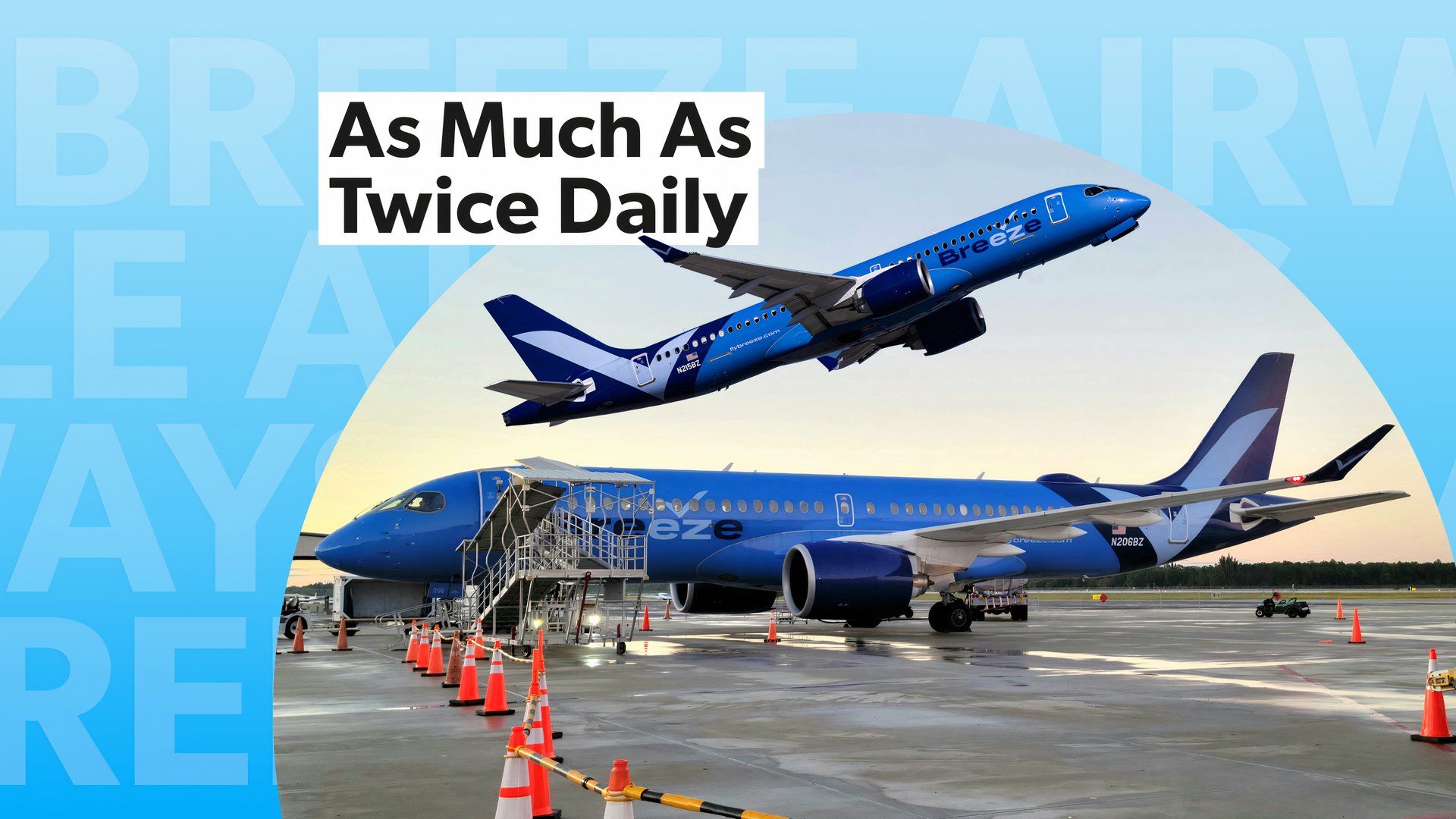 Breeze Airways '最も頻繁なルート