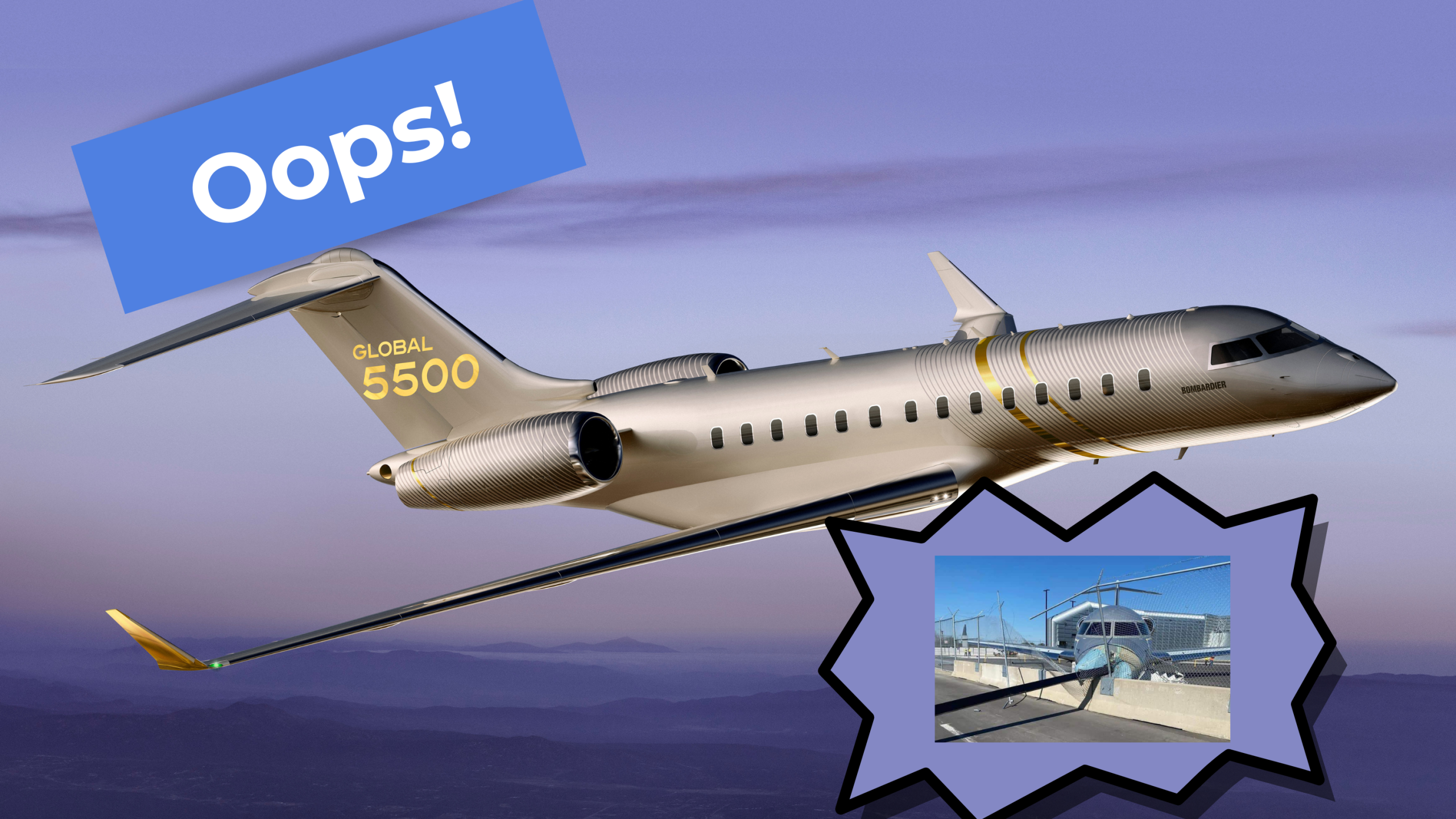 真新しいボンバルディアグローバル5500がトロントでの事故の後にフェンスに衝突します