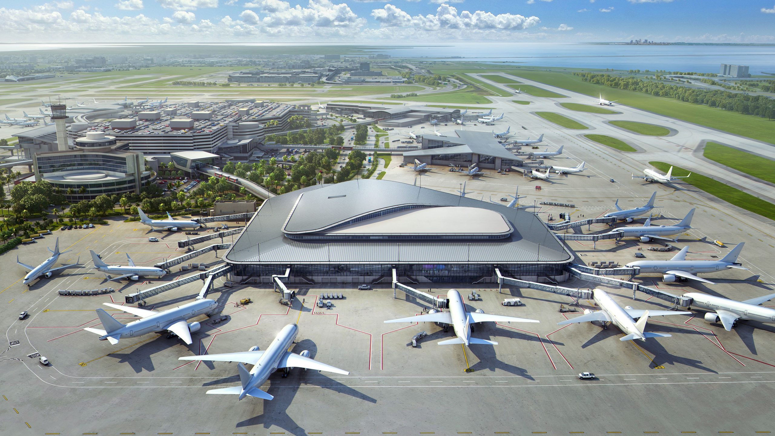 写真：タンパ国際空港の15億ドルの未来のエアサイドd