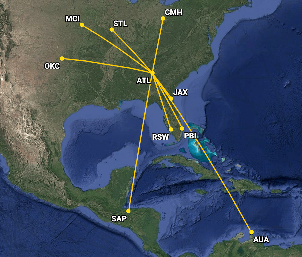 フロンティア航空は、サウスウエスト航空が撤回するとアトランタで栽培されています