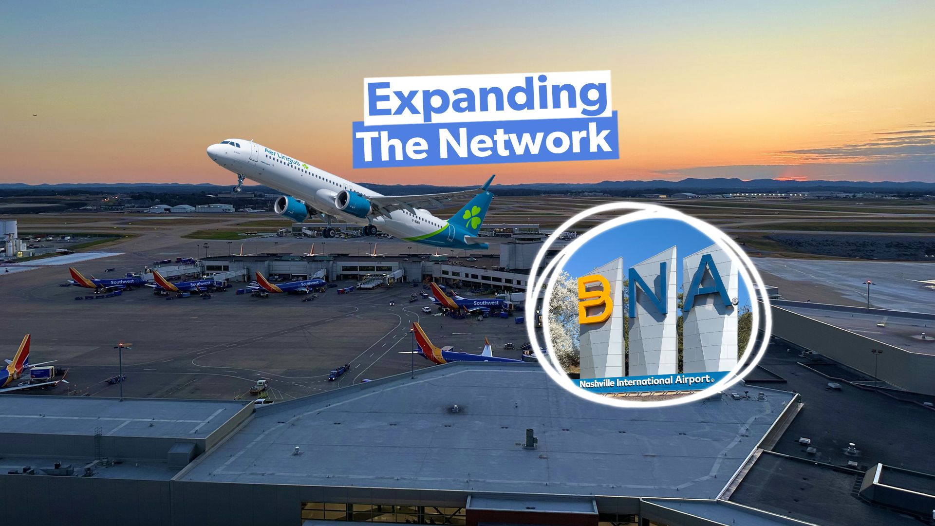 2025年にナッシュビル国際空港にいくつの新しいルートが来ていますか？