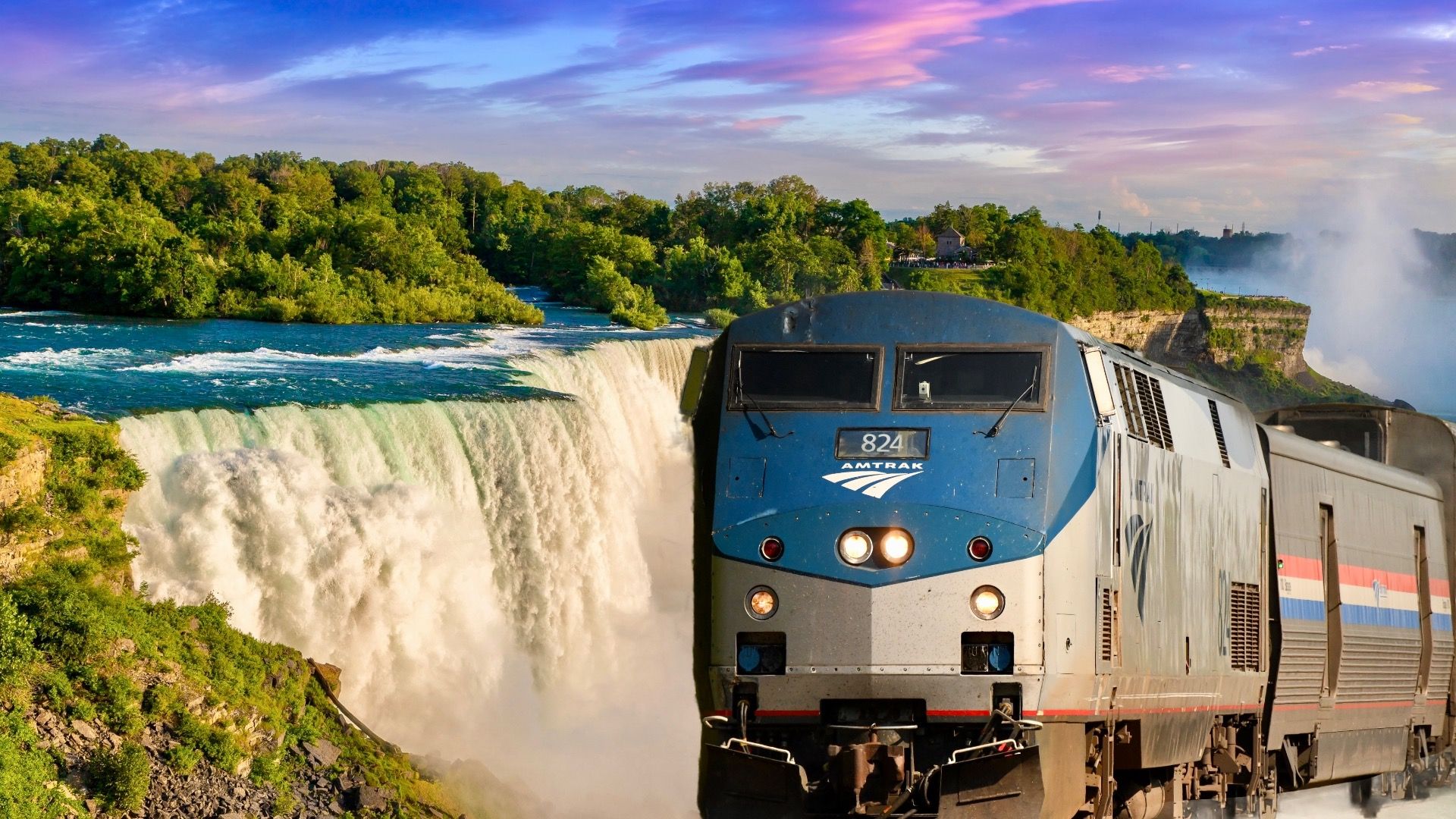 7月にアムトラック列車で見える北米の7バケツリストの町