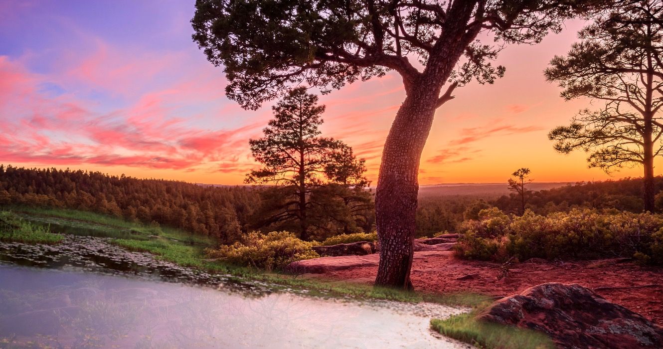山はこの風光明媚な小さなアリゾナの町で湖sideに会います