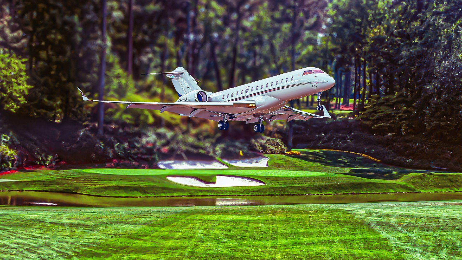 マスターズトーナメントのためにオーガスタに飛んだプライベートジェット