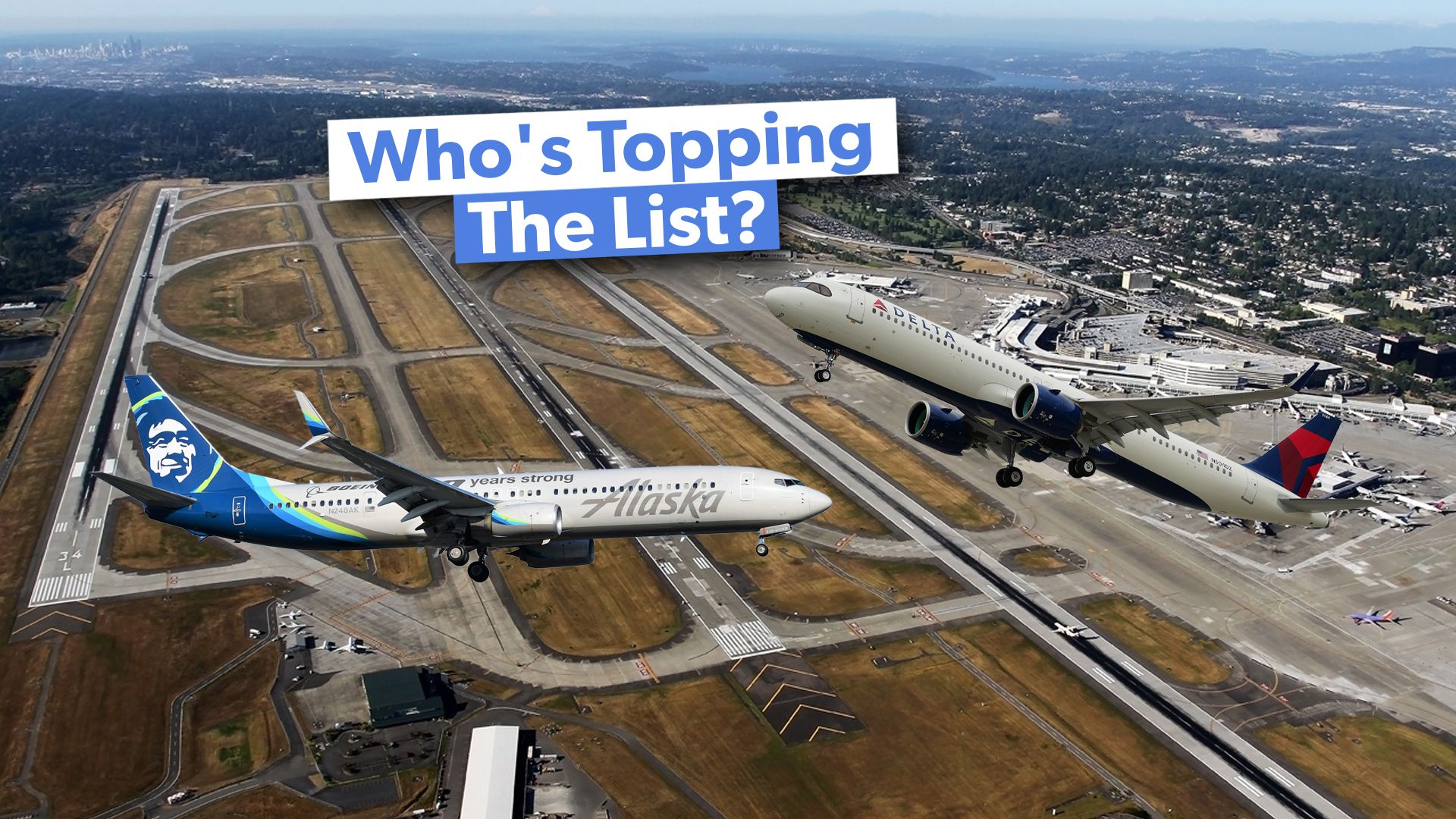 シアトルタコマの市場シェアによるトップ5の航空会社