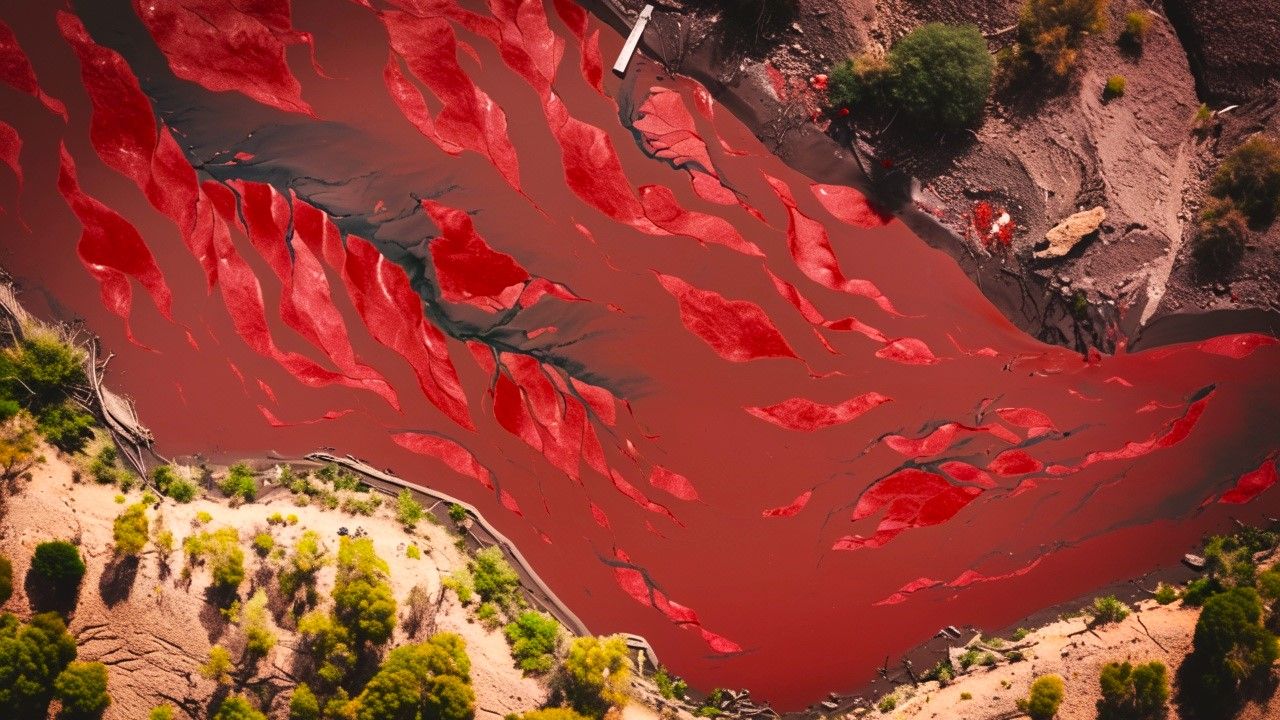 神秘的な「血の川」がこの都市に現れ、当局者は彼らが理由を知っていると疑っています