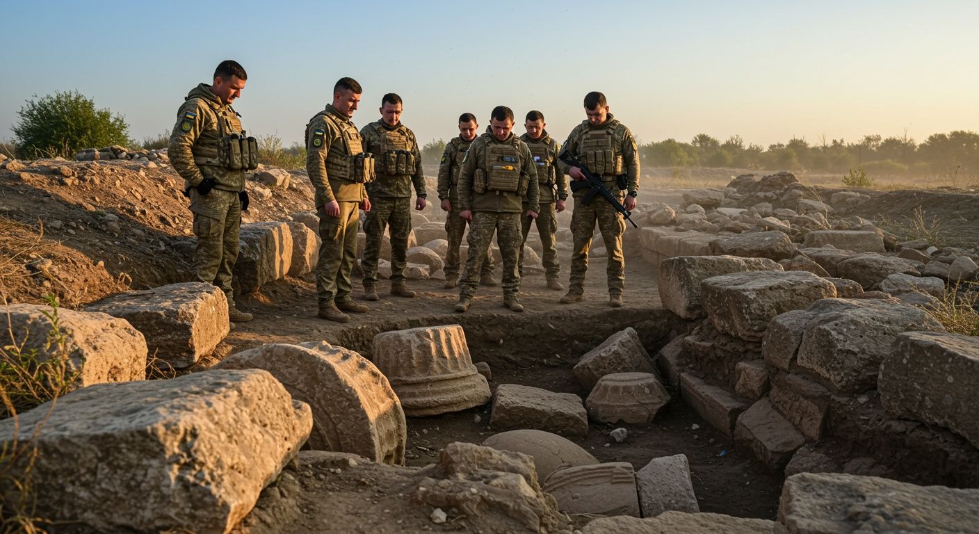 ウクライナ軍は防御を掘りながら古代ギリシャの埋葬地を誤って発見しました