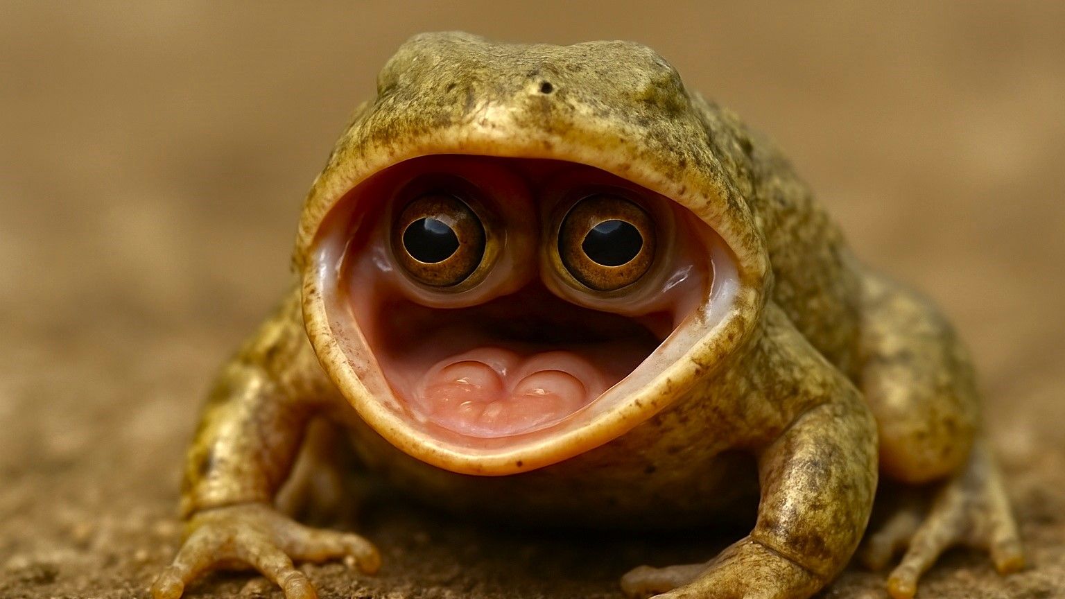 カナダの写真家が口に目を合わせたヒキガエルを見つけ、科学者は困惑していました