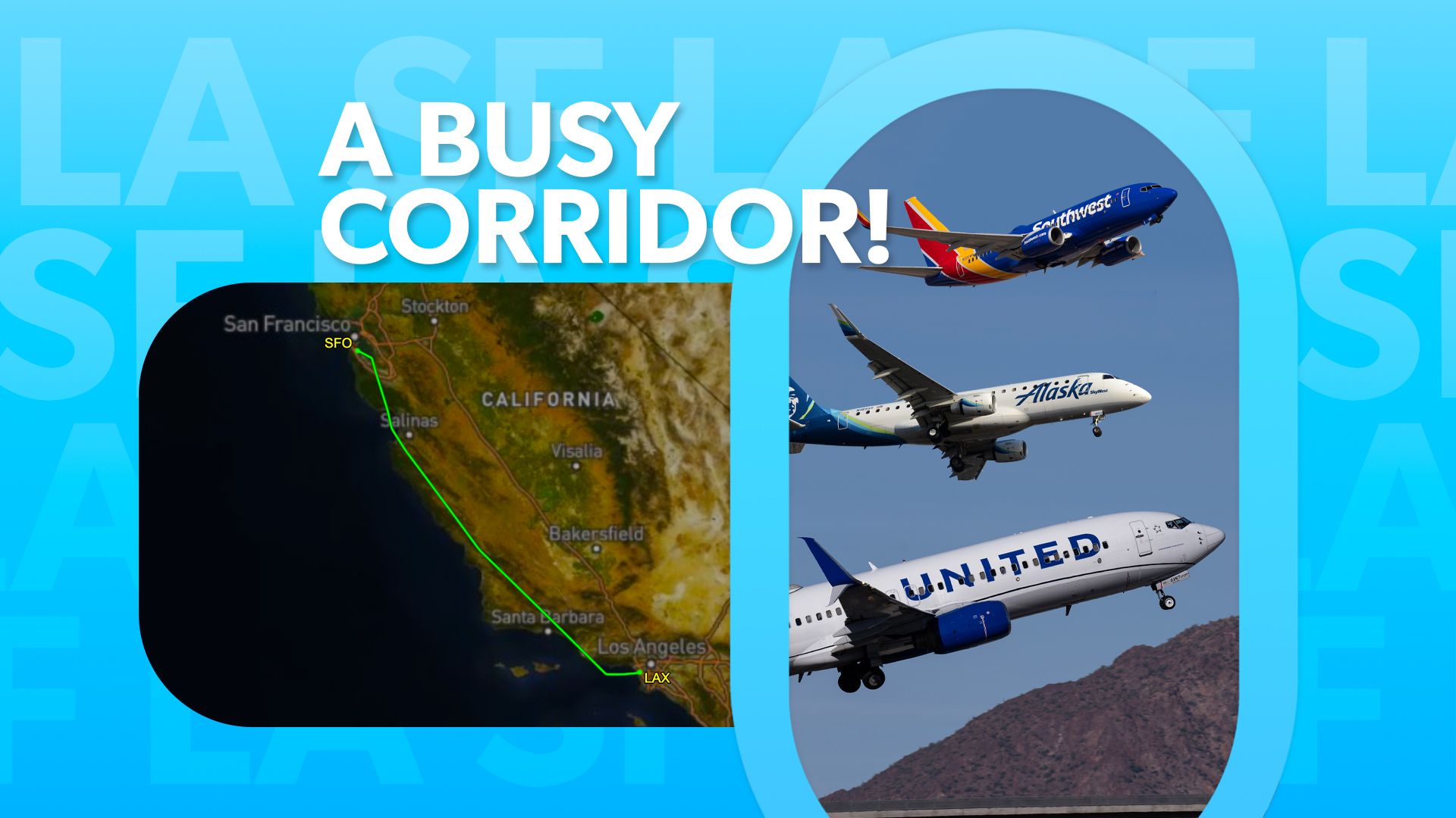 この航空会社は、ロサンゼルスとサンフランシスコの間の最も多くの席を提供しています