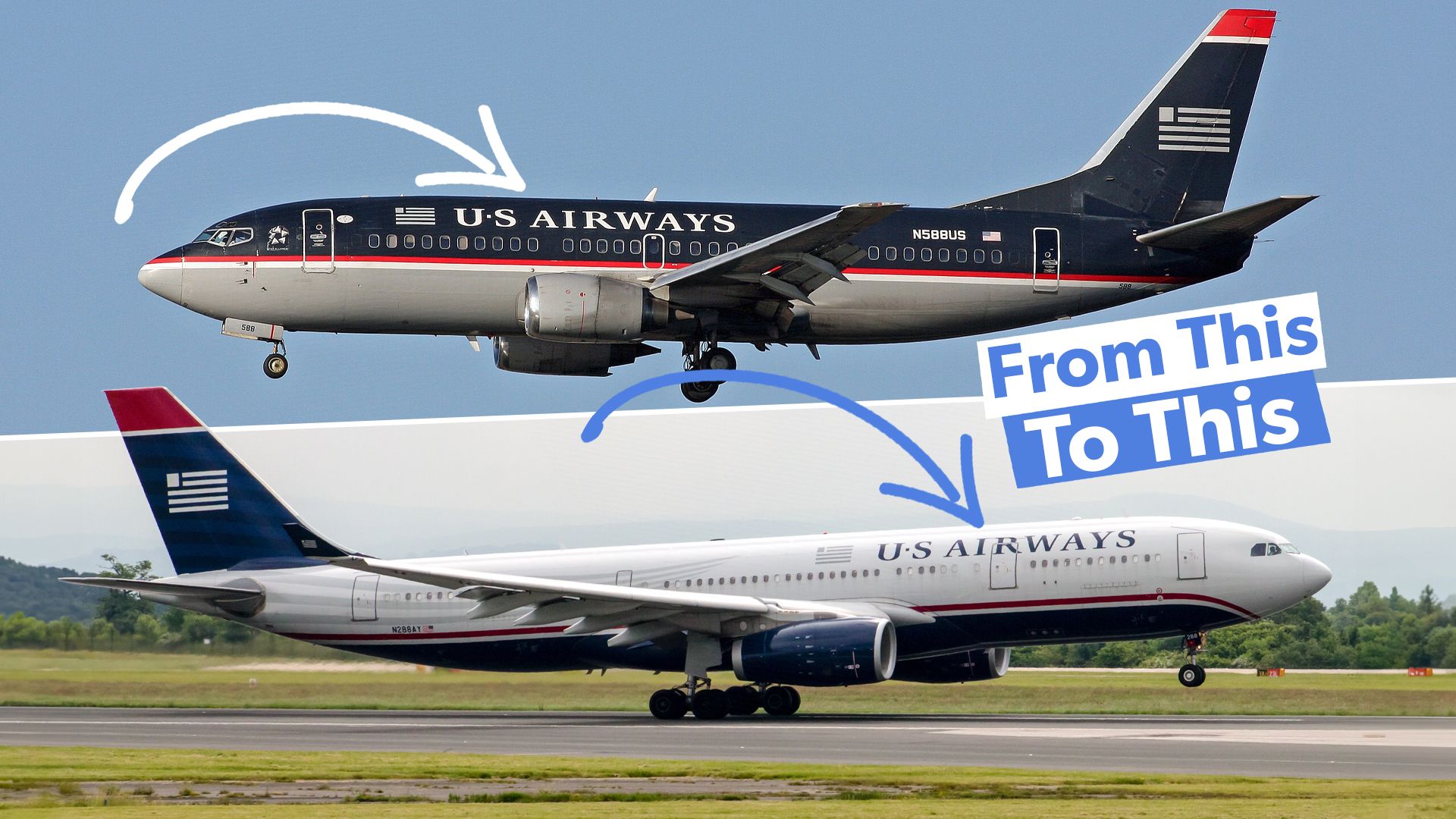 US Airways：旧航空会社のさまざまなリリーズの歴史