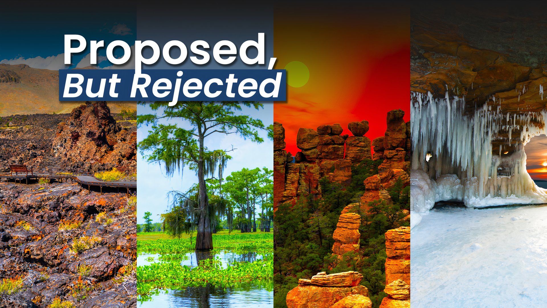 これらの米国の目的地は国立公園として提案されましたが、決して削減されませんでした