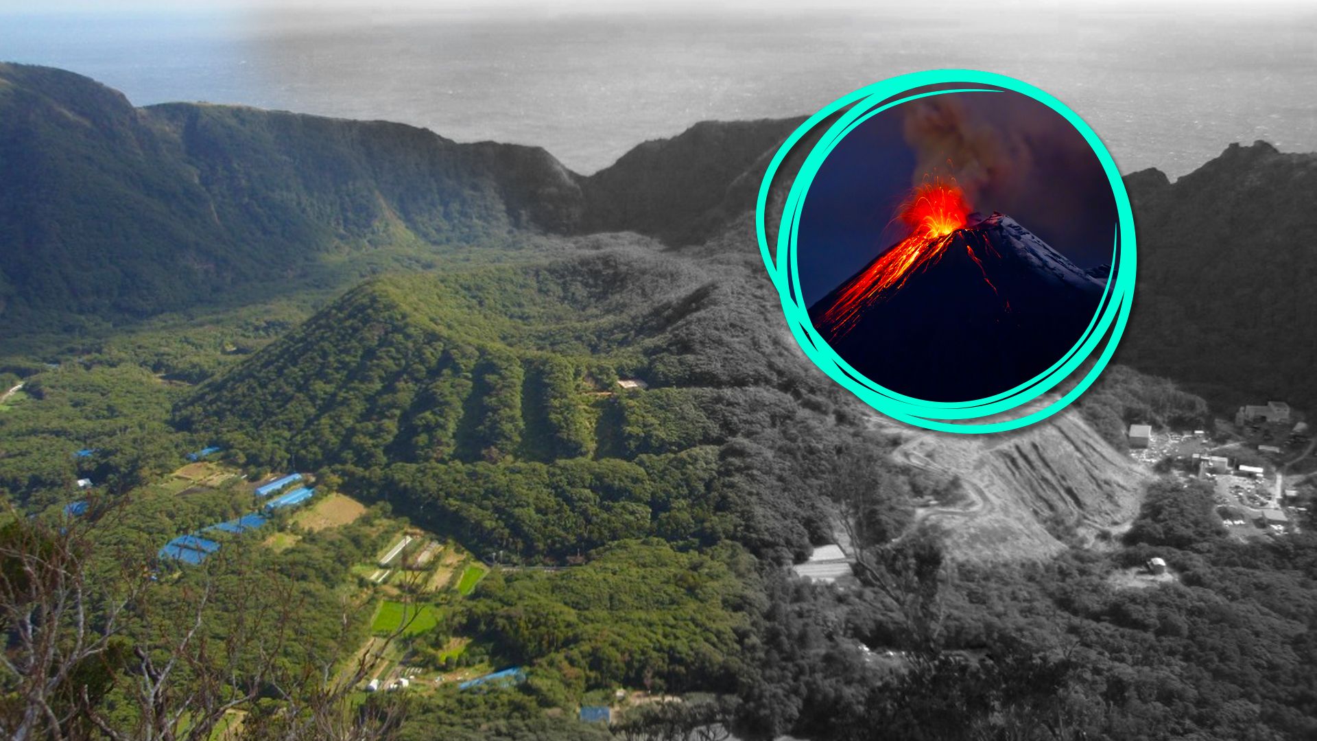 この眠い小さな町は、かつて人口の半分を殺した活動的な火山の中に建てられています