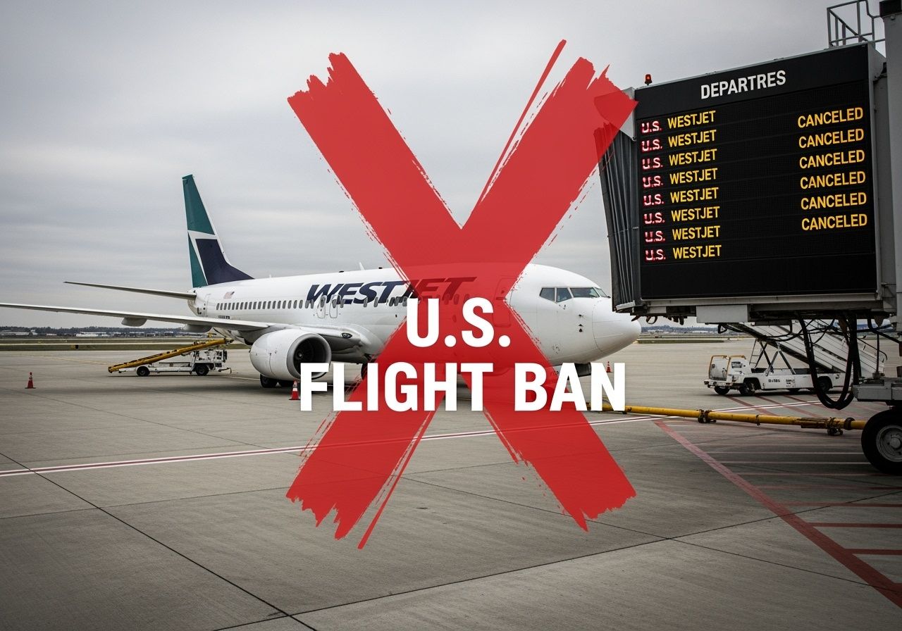 Westjetは、説明なしでより多くの米国のフライトを禁止することで中断したところまで続きます