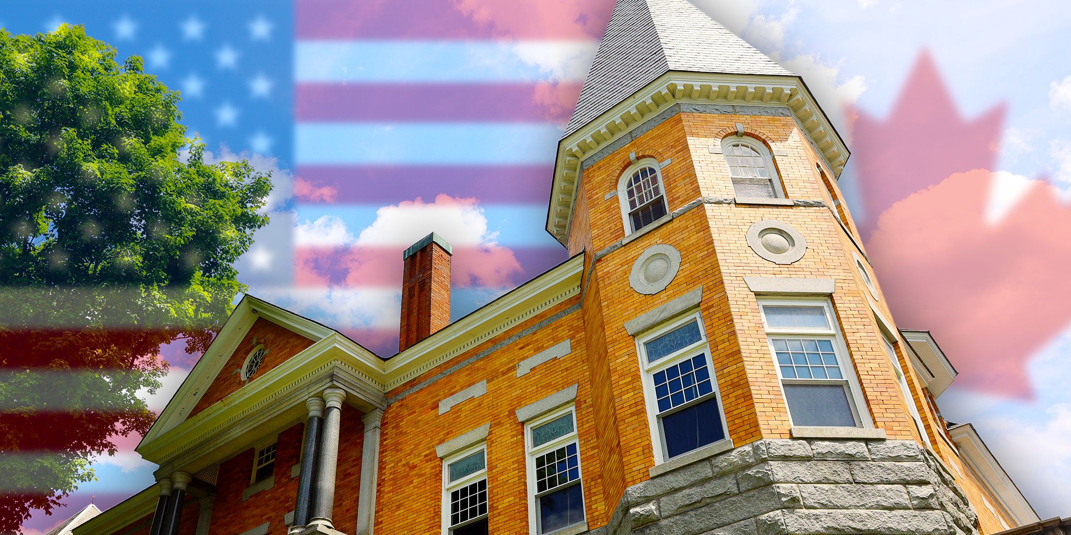 米国カナダの国境は、このあまり知られていないオペラハウスを通り抜けています