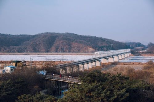 DMZの北朝鮮と韓国の間のPartnerDelve