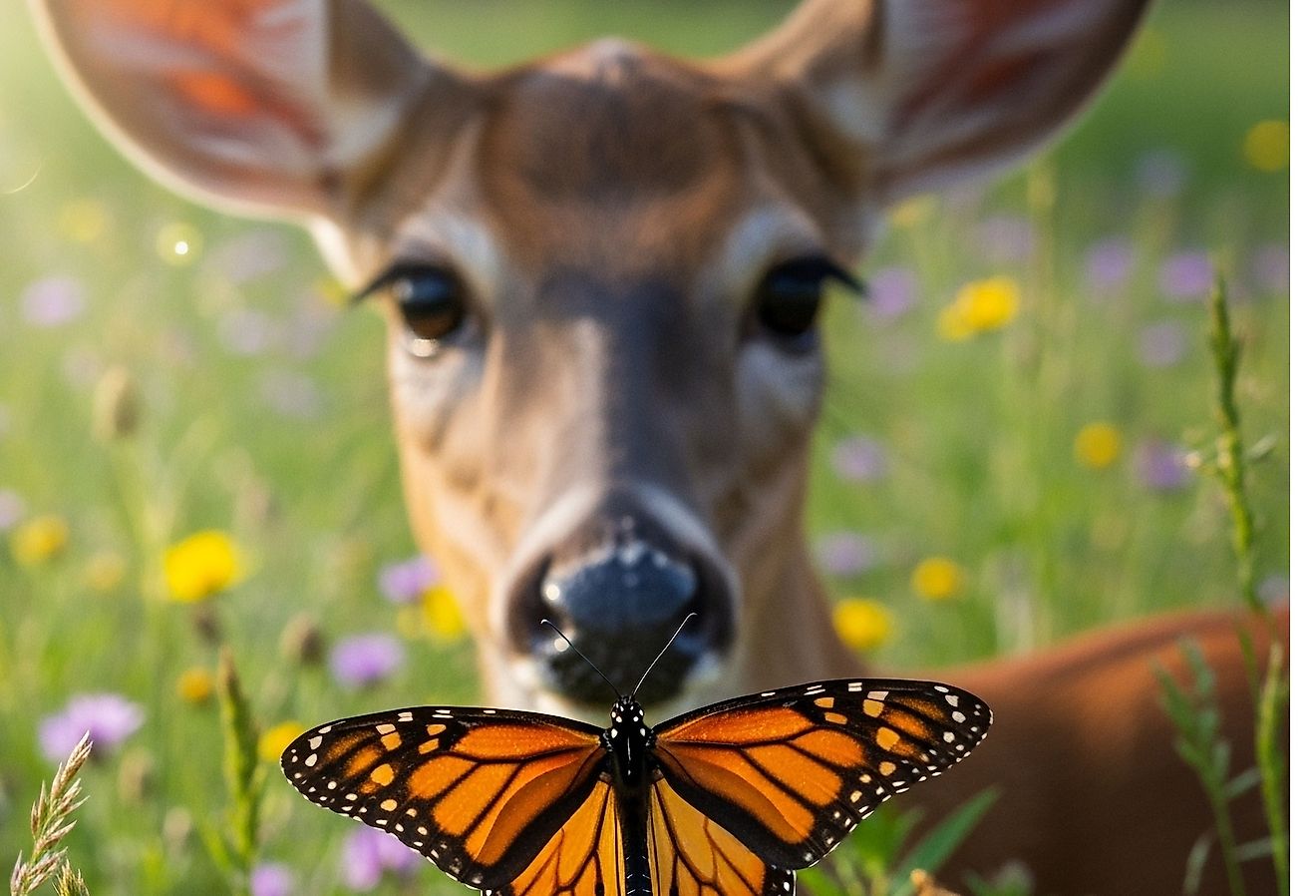 Llinois State Animal Amowdown：ホワイトテールの鹿vs.モナークバタフライ