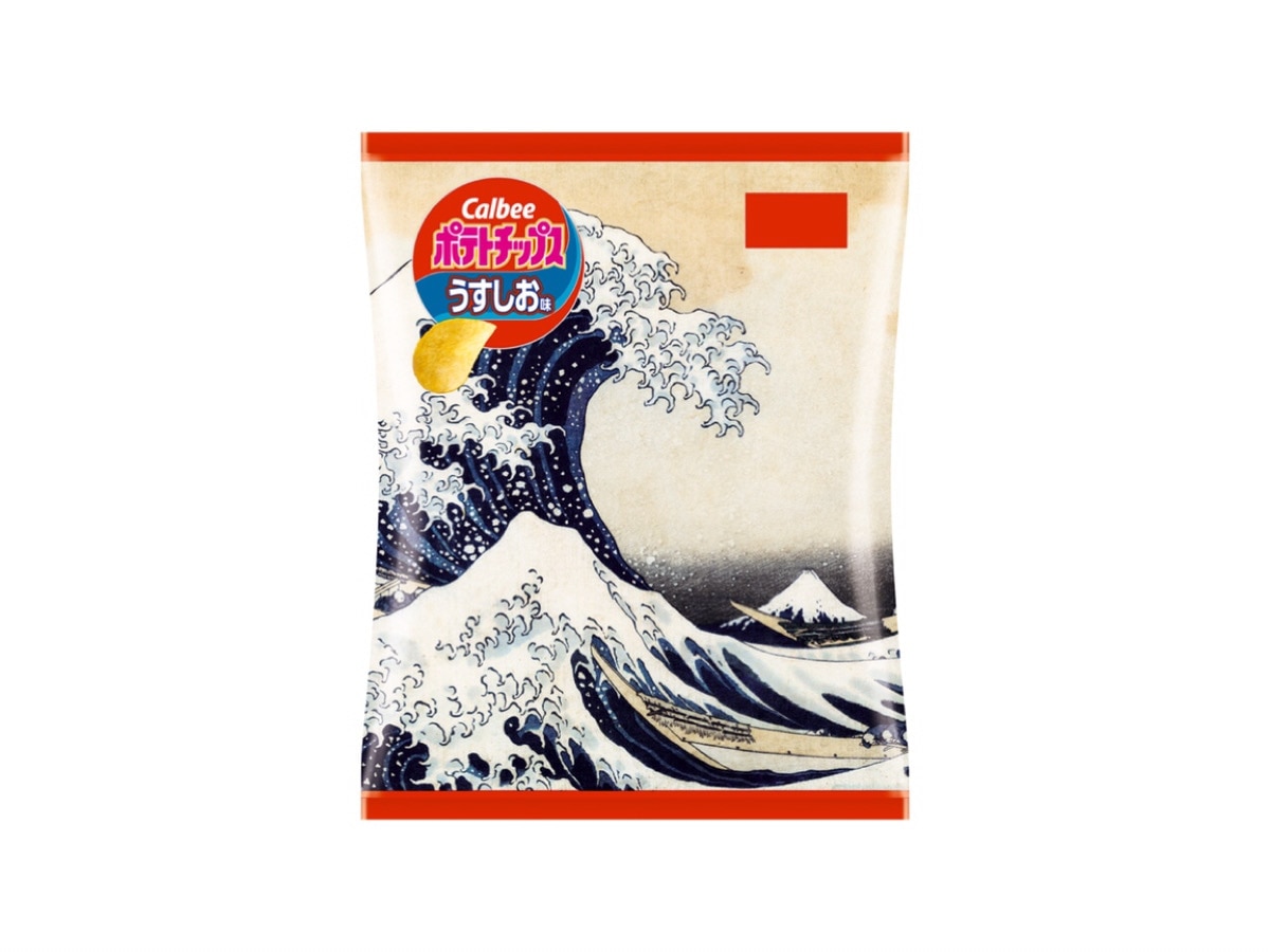 CalbeeとSumida hokusai Museum Collaborate！北朝鮮の有名な絵画のデザインをフィーチャーした限定版のポテトチップが生まれました
